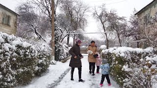 [4K] Snowfall in Tashkent, Uzbekistan 🇺🇿 | Walking in Tashkent in the Winter Snow in 4K 2022