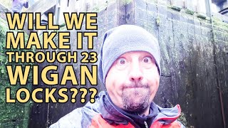 (154) Crucial Day: Will we Survive 23 Leaky Wigan Locks before they blow?