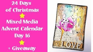 Vintage Altered Playing Card - Advent Calendar Giveaway Day #16