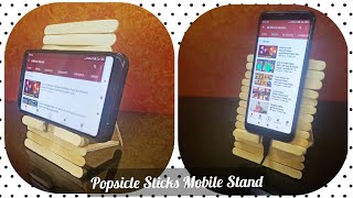 DIY POPSICLE STICK MOBILE HOLDER/Popsicle stick crafts/How to make mobile Stand with Popsicle sticks