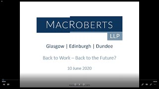 MacRoberts Live Webinar: Back to Work – Back to the Future?