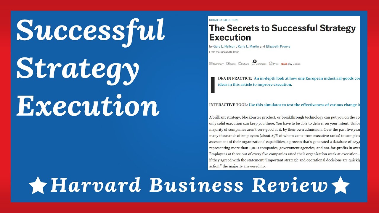 The Secrets To Successful Strategy Execution - YouTube