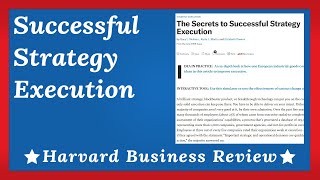 The Secrets to Successful Strategy Execution