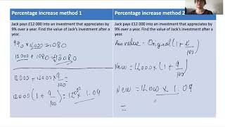 Multiplier, percentage increase and decrease, lesson 12