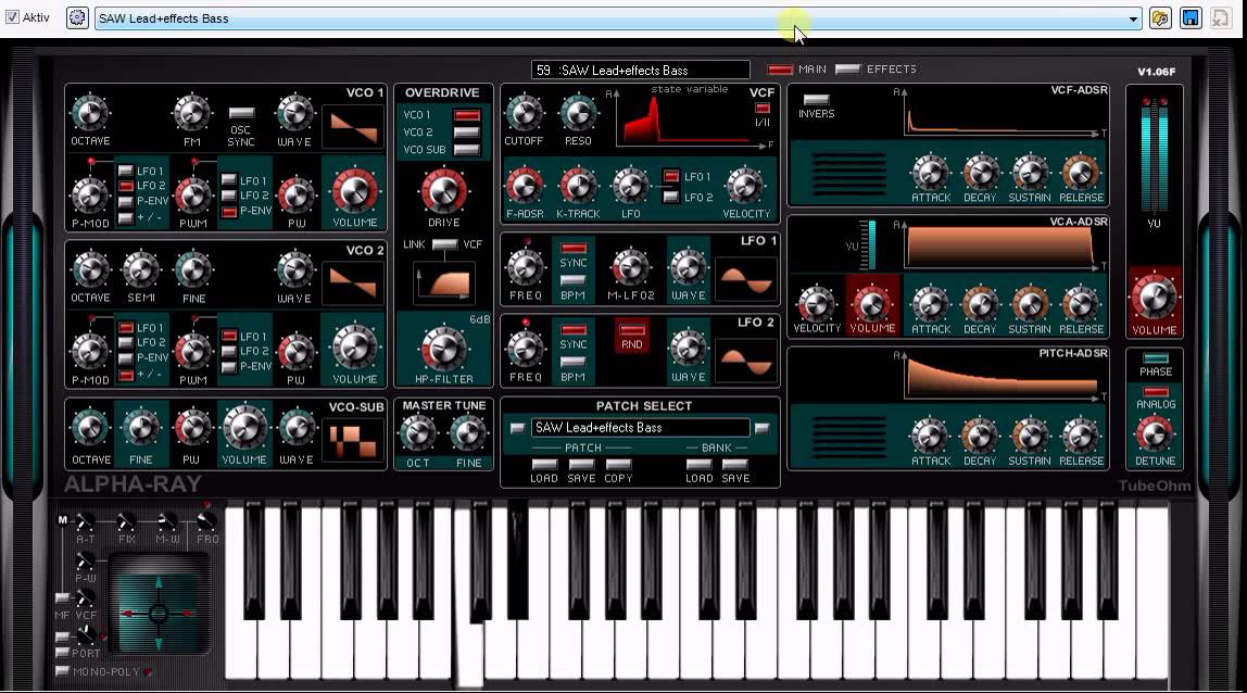 Freeware VST VSTi Plugin Synth Classic...Vol.3 Alpha Ray From TubeOhm ...