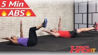 5 Minute Abs Workout for Women & Men at Home No Equipment - 5 Min Ab Workout – Abdominal Exercises