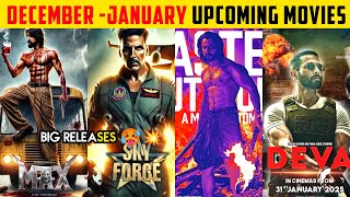 December To January 2025 :Top 10 Upcoming Movies In Hindi || Upcoming Bollywood \u0026 South Indian Films