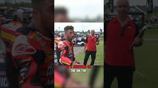 Superbike riders Josh Herrin and Bobby Fong exchange words after qualifying #motorcycle