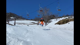 【苗場スキー場】中学2年生になって、スキーをもっとうまくなりたい 2023/4/3 大斜面ロマンスリフト降り場から、乗り場まで、大斜面をぶらぶら滑ります。#naeba　#insta360x3