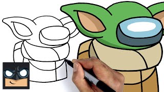 How To Draw Baby Yoda Crewmate | Among Us