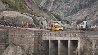 2019-06-18 Grimselsee rock blasting (Grimsel Hospiz construction)