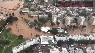 עיר מתחת למים - כך נראתה נהריה מלמעלה בשבוע ההצפות