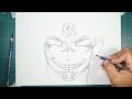 how to draw sukuna step by step easy beginners drawing