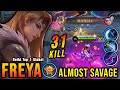 31 Kills!! MVP 17.8 Points Freya Almost SAVAGE!! - Build Top 1 Global Freya ~ MLBB