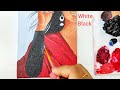 mini canvas aesthetic painting beautiful girl in red dress painting indian girl painting