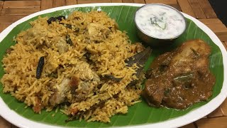 Chicken biriyani and chicken gravy lunch combo recipes  /chicken recipes for weekend lunch menu