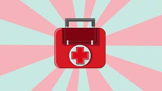 first aid box icon with rotating | 4K Footage