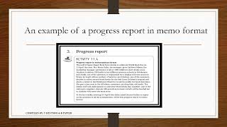 MODULE 11 FEEDBACK & PROGRESS REPORT