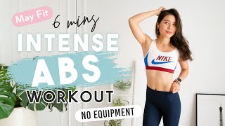 居家徒手六分鐘高強度腹肌運動 | 適合初學者入門！At-home 6 min intense abs workout(beginner-friendly)