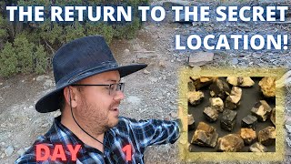 I return to rockhounding the secret limonite location and find $100s worth of crystals!