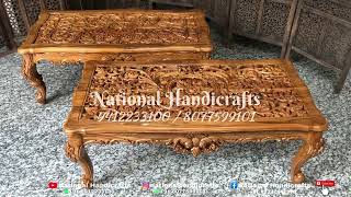 Saharanpur Furniture Coffee Table Centre Table | Italian Carving Top | National Handicrafts