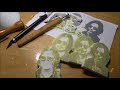 diy amazing timelapse jonny depp rubber carving ジョニーデップを消しゴムはんこで彫ってみた