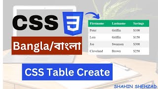 CSS Table create Part 22 || CSS Bangla Tutorial