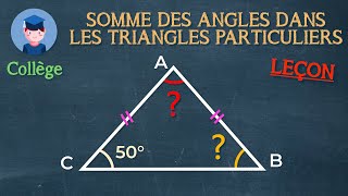 Sum of angles in particular triangles (lesson) - College - Little Scientists