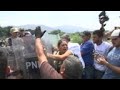 Clashes erupt on Colombia border bridge