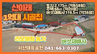 {매물번호1-780}버섯재배사있는 대호지면 산아래 남향 1억대 리모델링된 구옥 시골집매물입니다. 서산대표공인중개사추천매물!!!