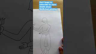 How to draw male figure in Madhubani painting #mithilaart #shorts #art #shortindia