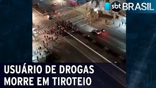 Usuário de drogas morre em tiroteio na cracolândia em São Paulo | SBT Brasil (13/05/22)