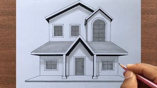 How to Draw a House in 1-Point perspective