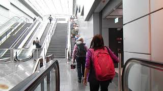 (HD) 2x Schindler escalators at Frankfurt Airport