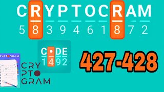 CRYPTOGRAM Word Logic Puzzles level 427 428
