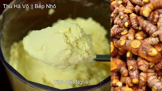 Cách Làm Tinh Bột Nghệ Vàng || Curcumin || Thu Hà Võ || Bếp Nhỏ