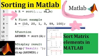 Sorting Matrix Values in MATLAB | Sorting in Matlab | Matrix Sorting in MATLAB