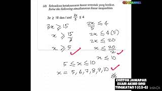 Contoh jawapan Exam Akhir Sesi Tingkatan 1 (C:5-6) #enjoyMaths