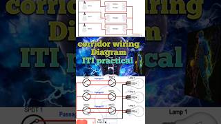 corridor wiring / similar as staircase wiring | ITI practical #electrical #new #ytshorts #ytreels