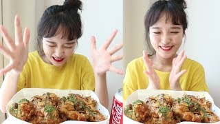 BHC 치레카 치킨 먹방 _ 너도파워♡치레카 먹방, 치느님 먹고 화이팅, chicken Mukbang, チキン :D