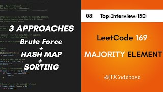LeetCode 169 – Majority Element | LeetCode Top Interview 150 | JavaScript | JDCodebase