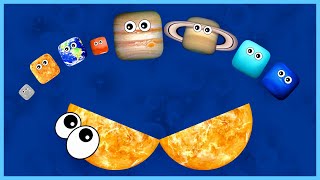 Square Planets COMPILATION | Hungry SUN 2 | Planets SIZES for BABY | Funny SQUARE Planets for kids