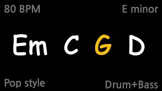 백킹트랙 E minor | Em C G D | 80 BPM | 피아노 또는 기타 연습