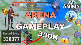 😱AMIKIN SURVIVAL |  SCORE 330377 GOLD V  ARENA GAMEPLAY | 21 WAVE BOSS WALTUSK 😱 | 103