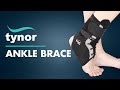 Tynor's ANKLE BRACE (D02) for support, stabilization, of the ankle joint during an injury.