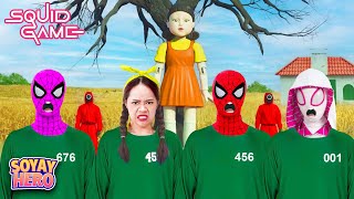 E se os irmãos SPIDER-MAN se juntarem ao SQUID GAME | Green Light Red Light | Soyay Hero