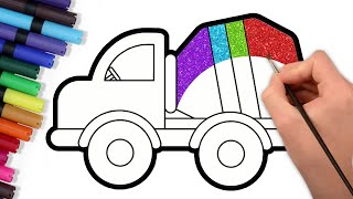 कैसे बनाएं एक प्यारा सा Mixer Truck | Drawing for Kids | How to Draw a Truck