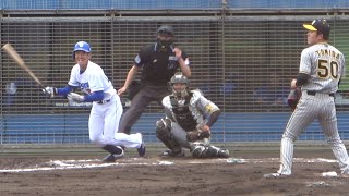 快足ルーキー尾田が途中出場でクリーンヒット\u0026すぐさま盗塁成功！！ (2024/02/16)