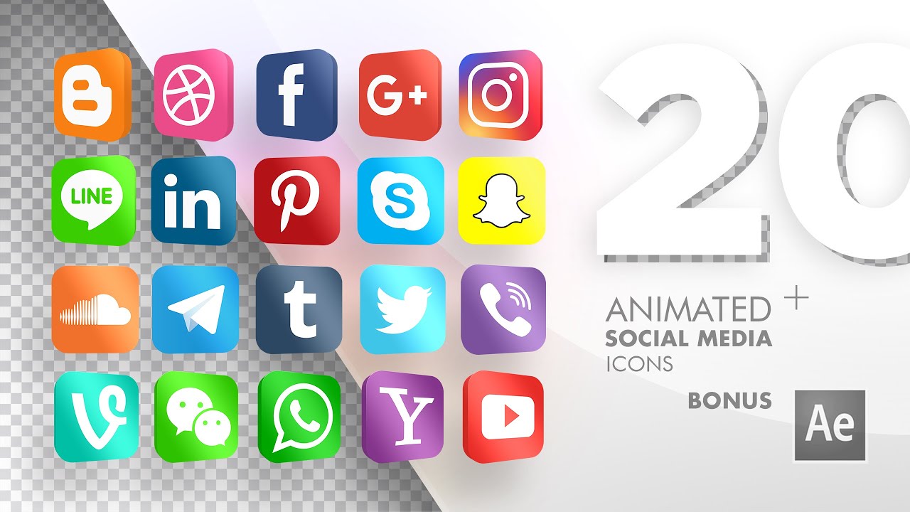 Social Media Icons Animation Free Template Youtube