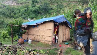 Beautiful Nepali Mountain village | Most Peaceful \u0026 Relaxing village | Rainy season | Nepali village